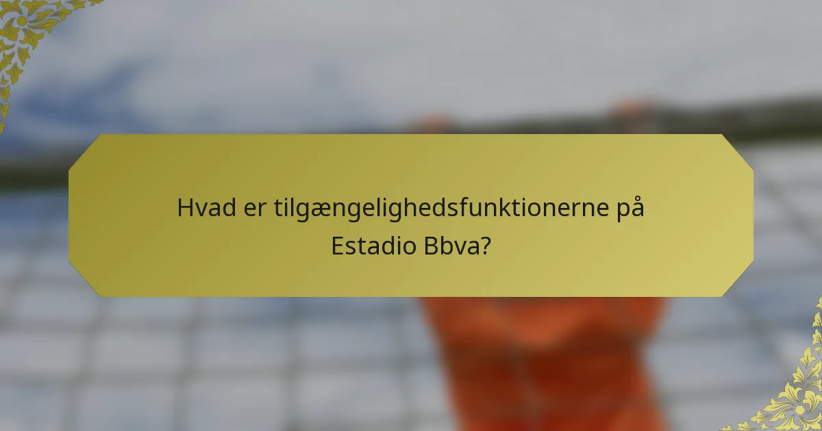 Hvad er tilgængelighedsfunktionerne på Estadio Bbva?