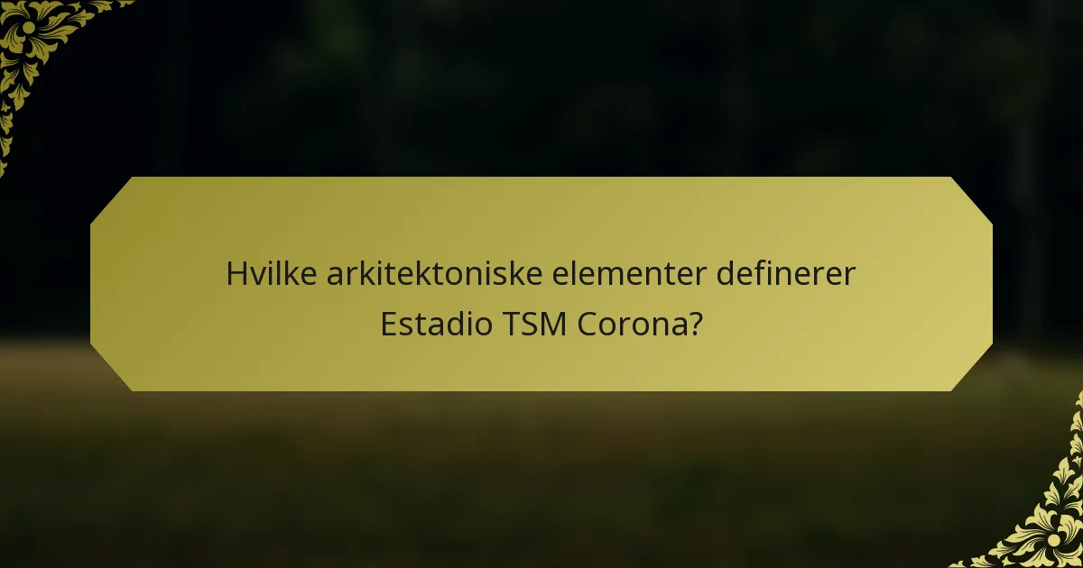Hvilke arkitektoniske elementer definerer Estadio TSM Corona?