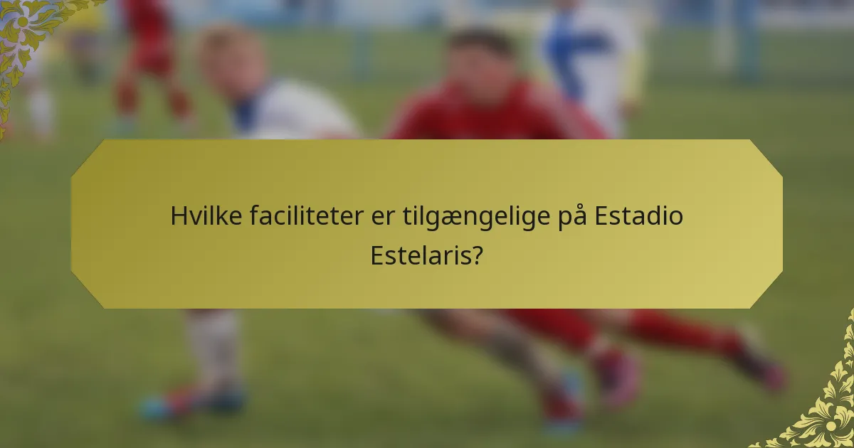 Hvilke faciliteter er tilgængelige på Estadio Estelaris?
