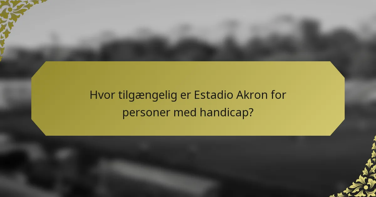 Hvor tilgængelig er Estadio Akron for personer med handicap?