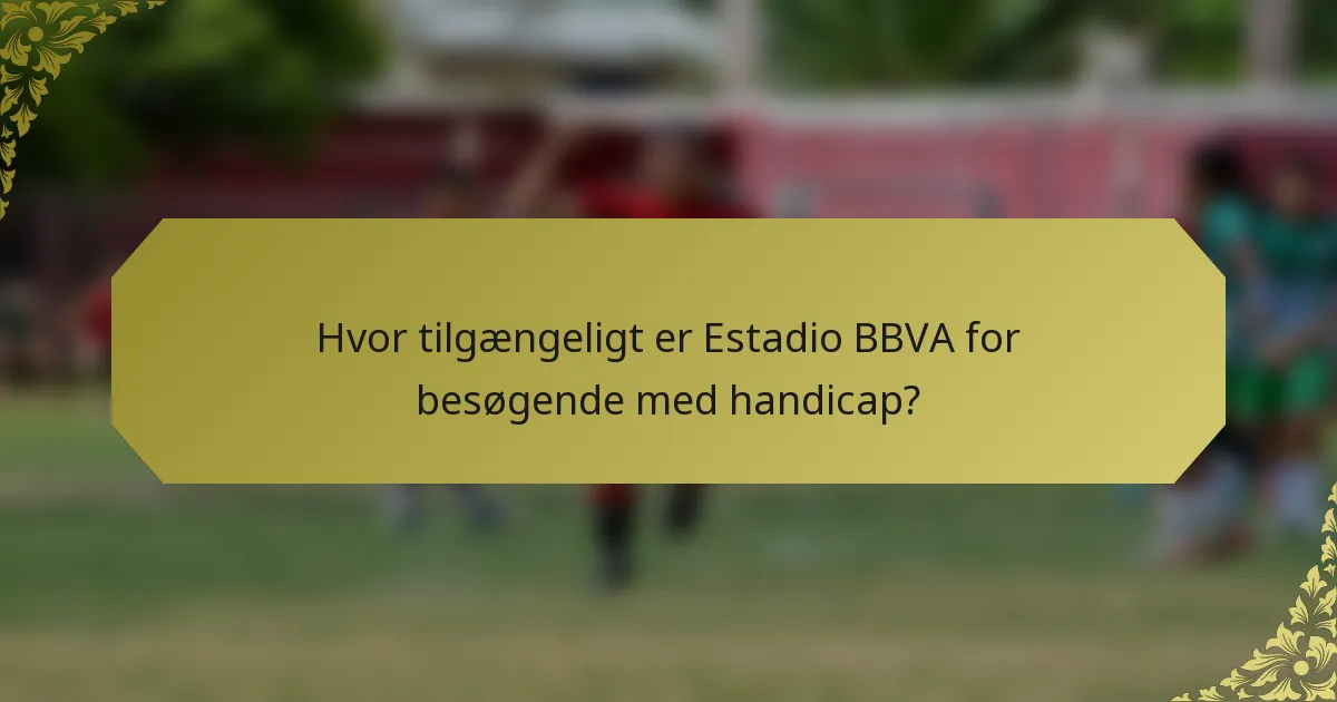 Hvor tilgængeligt er Estadio BBVA for besøgende med handicap?