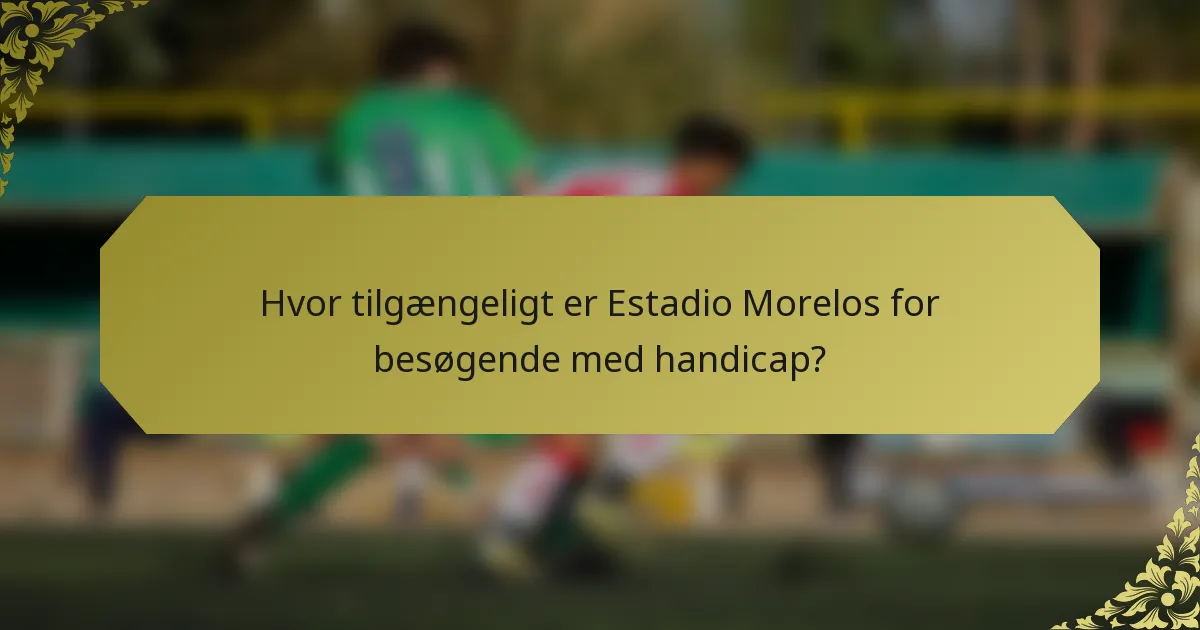 Hvor tilgængeligt er Estadio Morelos for besøgende med handicap?