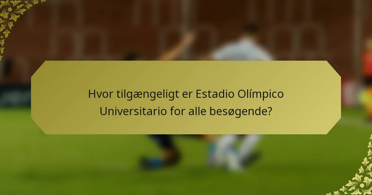 Hvor tilgængeligt er Estadio Olímpico Universitario for alle besøgende?