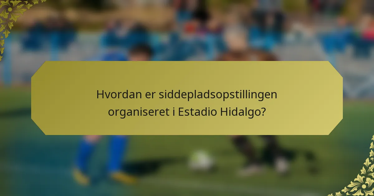 Hvordan er siddepladsopstillingen organiseret i Estadio Hidalgo?